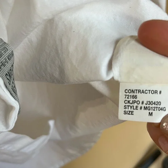 Calvin Klein Jeans White Lightweight Button-Up Shirt. 100% cotton - Picture 11 of 16